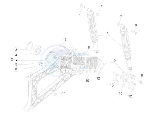 MP3 500 LT Sport drawing Rear suspension - Shock absorber/s