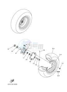 YFM250R RAPTOR 250 (33B7) drawing FRONT WHEEL