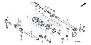 CBR1000RAA Europe Direct - (ED / ABS) drawing GEARSHIFT DRUM