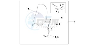 SH300A9 UK - (E / ABS MKH TBX) drawing WINDSHIELD WITHOUT KNUCKLE VISOR