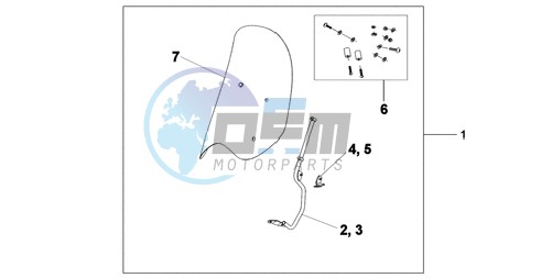 WINDSHIELD WITHOUT KNUCKLE VISOR