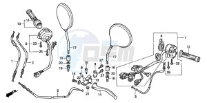 CB600F2 HORNET S drawing HANDLE LEVER/SWITCH/ CABLE (CB600F2)