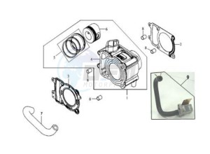 HD 125 drawing CYLINDER MET PISTON / CYLINDER GASKETS TOP AND BOTTOM