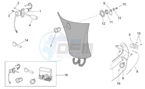 Leonardo 250-300 (eng. Minarelli) drawing Lock hardware kit