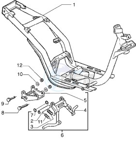 Liberty 125 drawing Chassis - Central stand