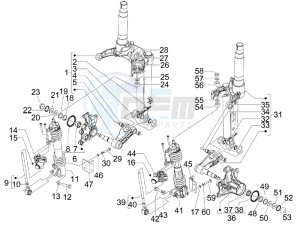 MP3 400 rl Touring drawing Front fork components (Mingxing)