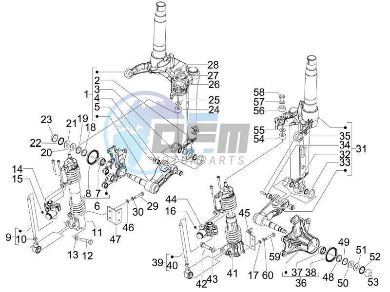 Front fork components (Mingxing)