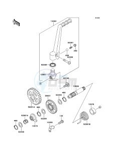 KX125 KX125M6F EU drawing Kickstarter Mechanism