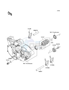 KX250F KX250W9F EU drawing Gear Change Drum/Shift Fork(s)