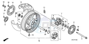 CB600F9 France - (F / CMF 25K) drawing REAR WHEEL