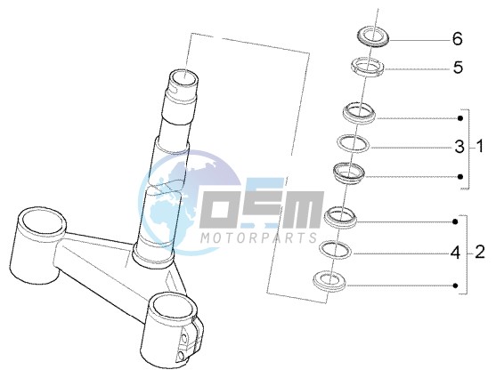 Steering bearing ball tracks