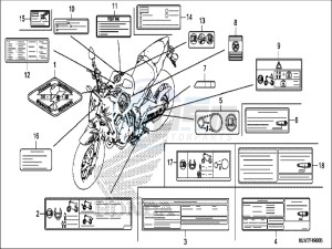 CB500FAH CB500F ED drawing CAUTION LABEL