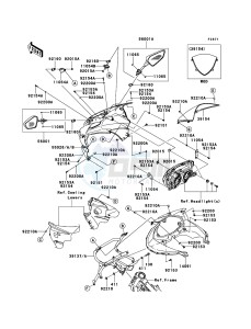 NINJA_250R EX250K9FA GB XX (EU ME A(FRICA) drawing Cowling