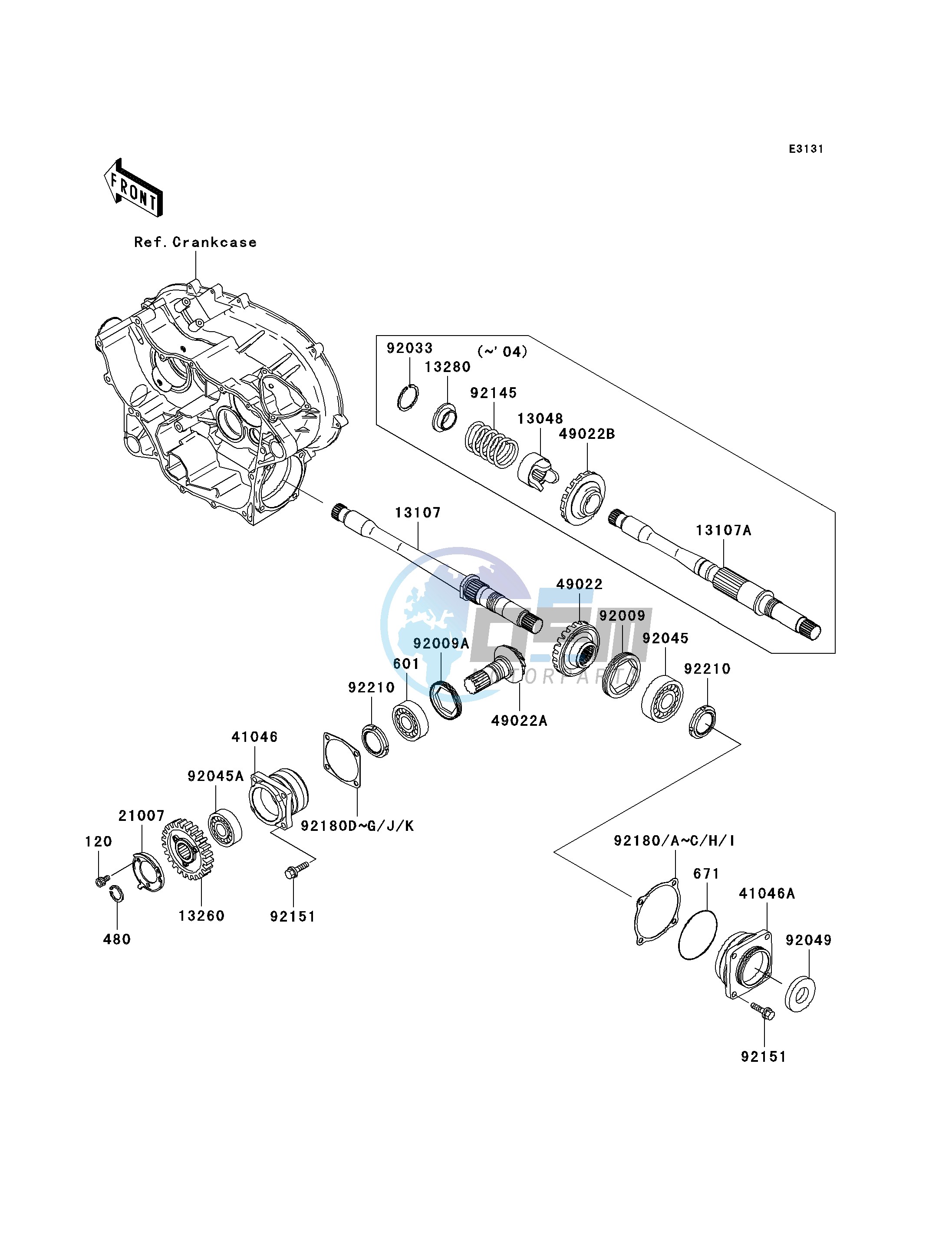 FRONT BEVEL GEAR