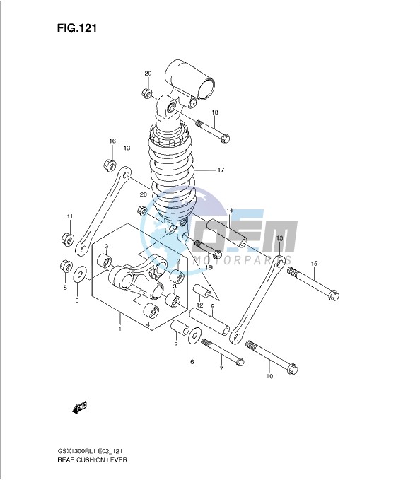 REAR CUSHION LEVER (GSX1300RL1 E19)