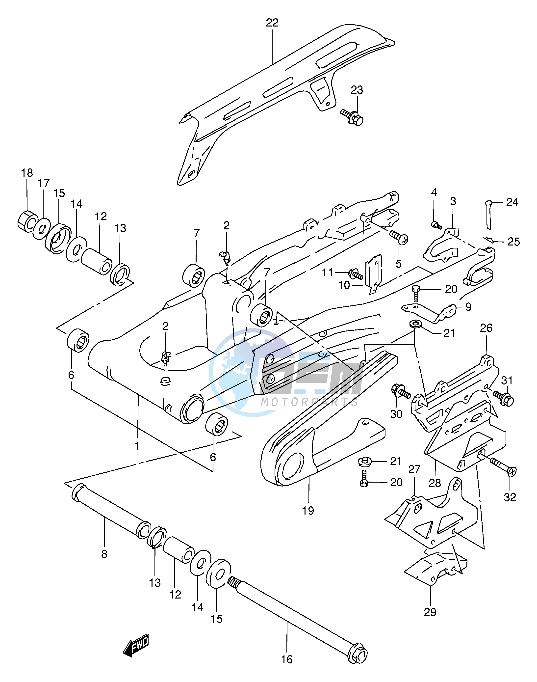 REAR SWINGING ARM (E24)