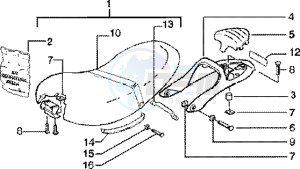 Liberty 125 Leader drawing Saddle - carrier