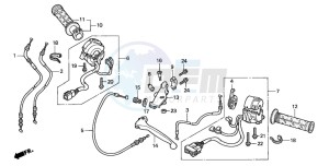 CBR600F4 drawing HANDLE LEVER/SWITCH/CABLE (1)