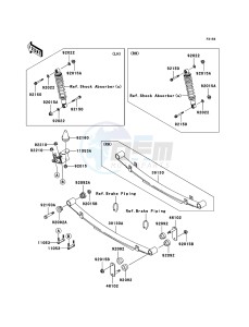 MULE 3010 DIESEL 4x4 KAF950B7F EU drawing Rear Suspension