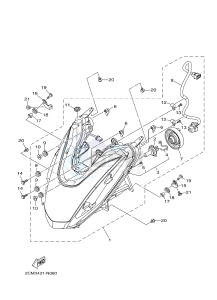 MW125 MW-125 TRICITY TRICITY 125 (2CM1 2CM5) drawing HEADLIGHT