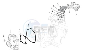 SR 50 ie AND carb. USA drawing Cylinder head - Throttle body