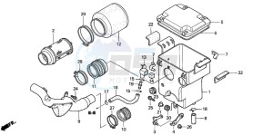 TRX350FM RANCHER 4X4 drawing AIR CLEANER