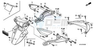 CBR600RA9 France - (F / ABS CMF MME) drawing REAR FENDER