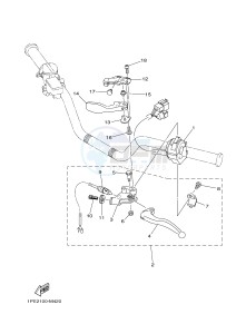 YFM700R YFM70RSBG RAPTOR 700R (2LS7) drawing HANDLE SWITCH & LEVER