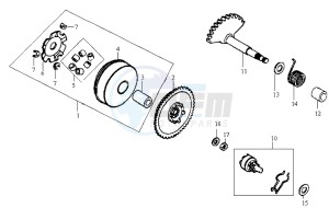 JET EURO X 50 E2 drawing DRIVE PULLEY - GEARED SHAFT