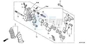 VFR800XC drawing R. FRONT BRAKE CALIPER