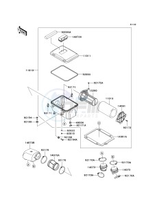 KRF 750 B [TERYX 750 4X4] (B8F) B8F drawing AIR CLEANER