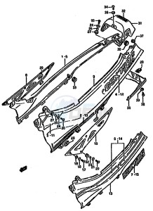 GSX750F (K-T) drawing FRAME COVER (MODEL K L)