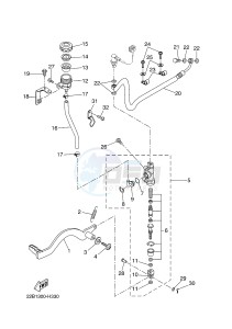 WR125R (22B7 22B7 22B7) drawing REAR MASTER CYLINDER