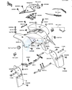 KSF 250 A [MOJAVE 250] (A1-A2) [MOJAVE 250] drawing FRONT FENDER -- KSF250-A1- -