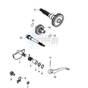 FOX GSX EU1 drawing GEARBOX AND KICKSTART