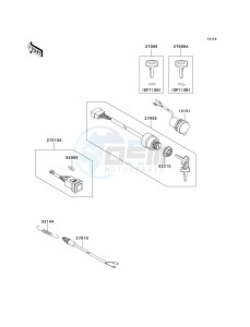 KAF 400 B [MULE 600] (B6F-B9F) B8F drawing IGNITION SWITCH