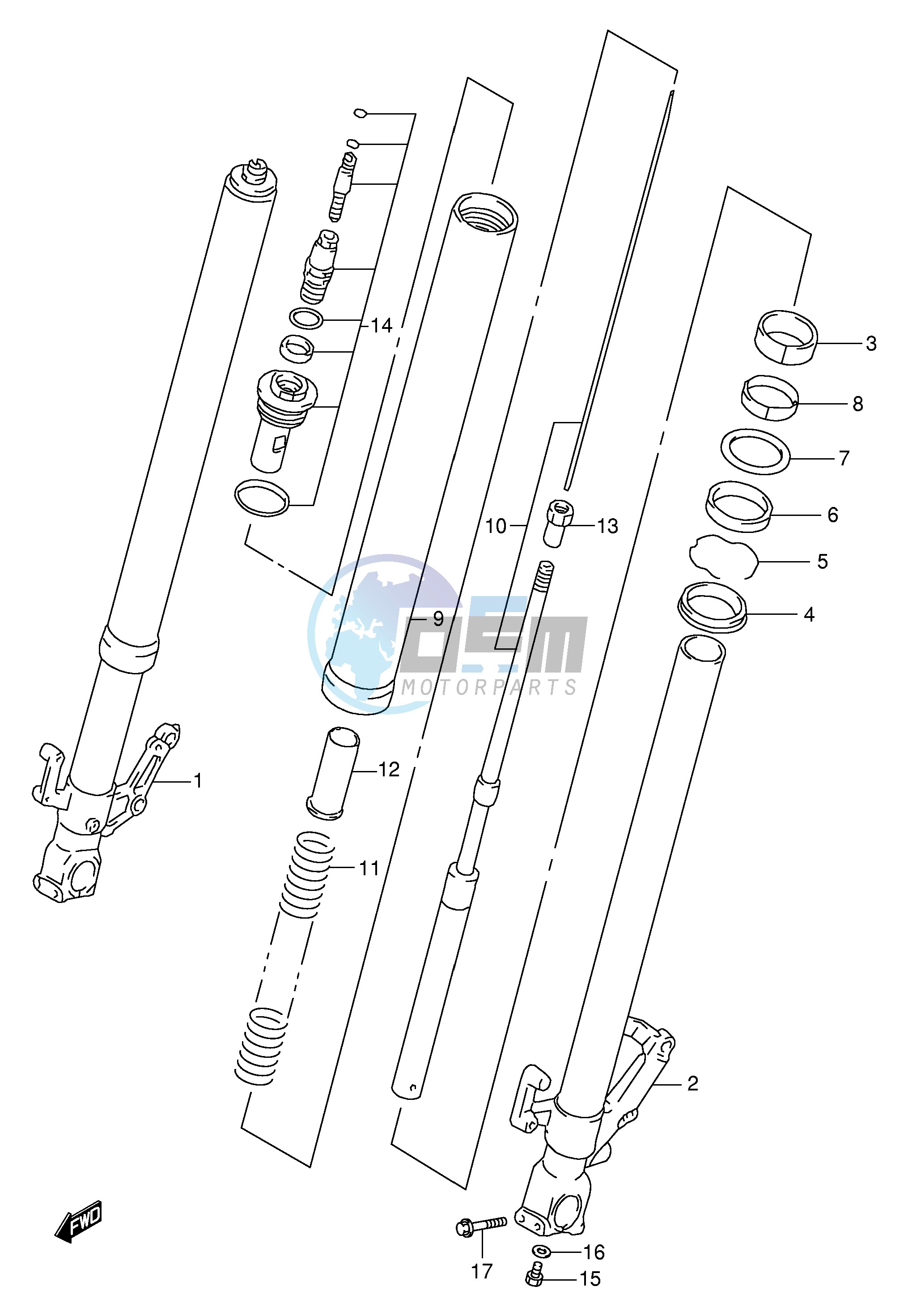 FRONT DAMPER (MODEL W X Y K1)