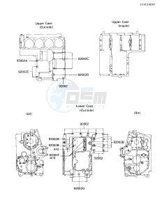 ZL 900 A [ELIMINATOR] (A1-A2) [ELIMINATOR] drawing CRANKCASE BOLT PATTERN