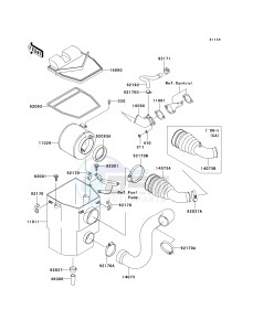 KAF 400 B [MULE 600] (B6F-B9F) B9F drawing AIR CLEANER