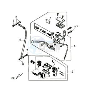 JET 4 R50 NAKED drawing BRAKE LEVER / BRAKE CALIPER / BRAKE LINES