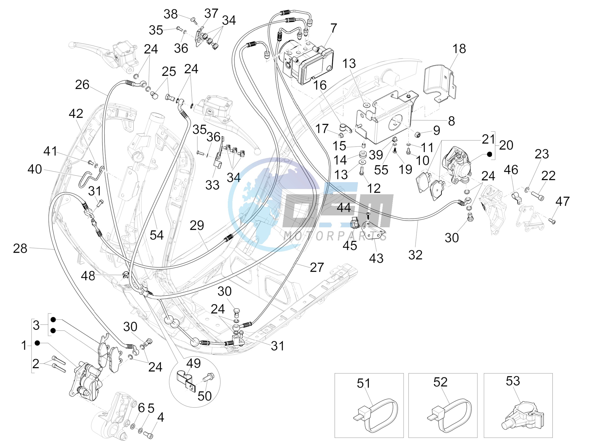 Brakes pipes - Calipers (ABS)