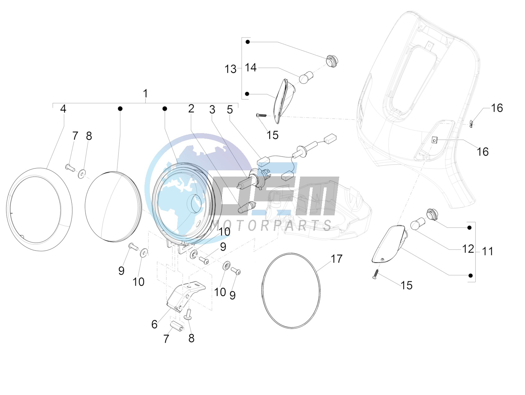 Front headlamps - Turn signal lamps