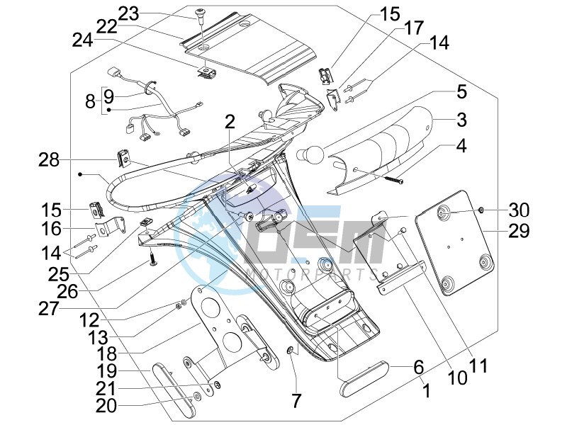 Rear cover - Splash guard