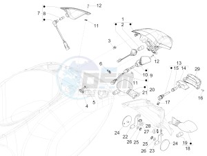 SPRINT 50 4T 3V E4-2020 (NAFTA) drawing Rear headlamps - Turn signal lamps