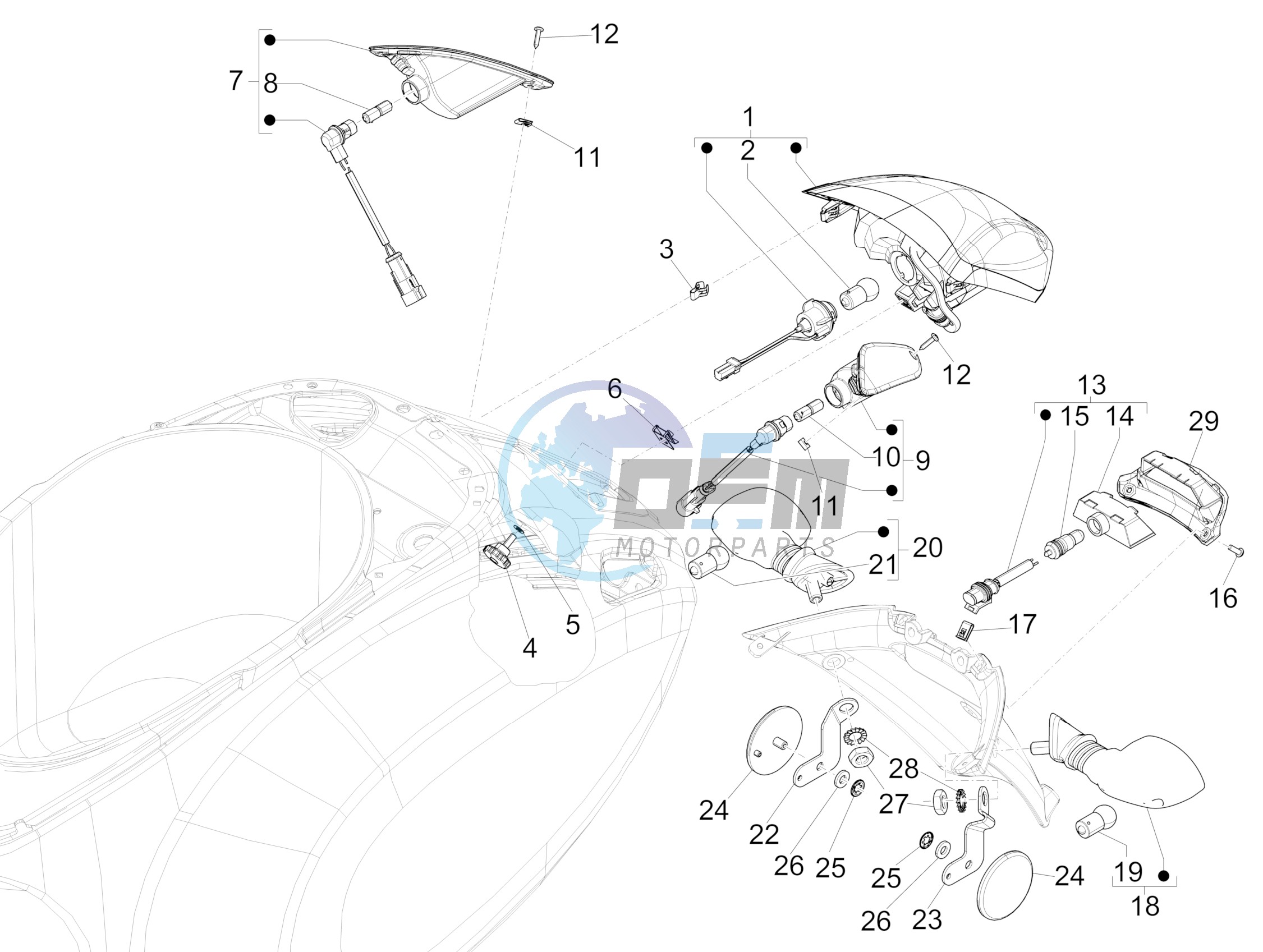 Rear headlamps - Turn signal lamps