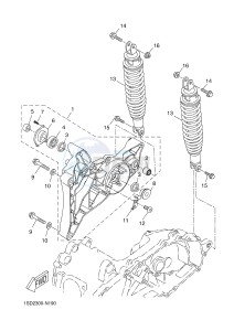 YP400RA X-MAX 400 ABS X-MAX (1SD8 1SD8 1SD8) drawing REAR ARM & SUSPENSION