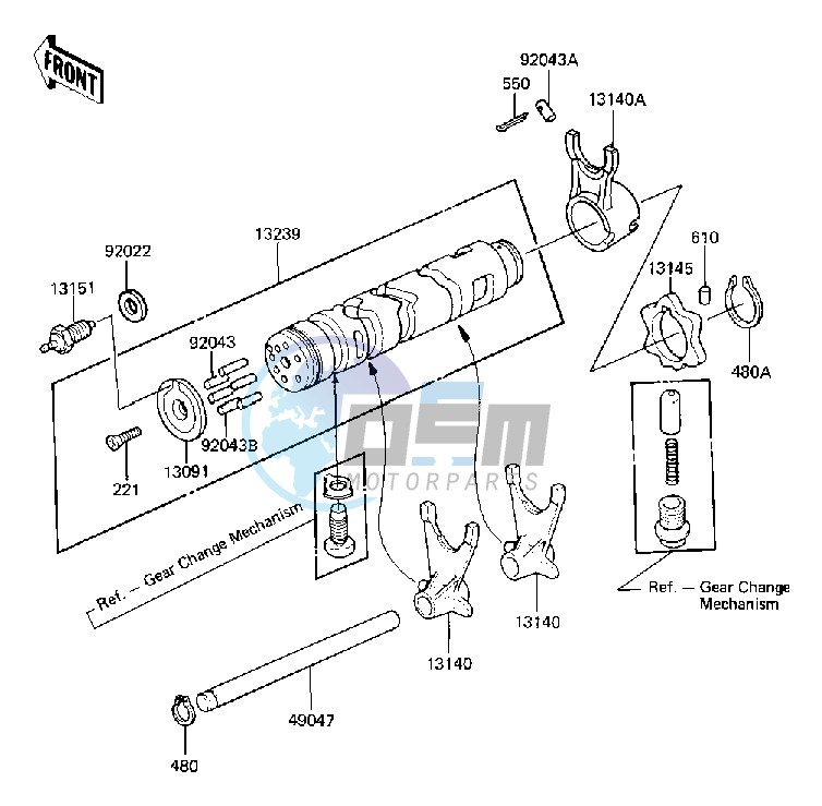 GEAR CHANGE DRUM & FORKS