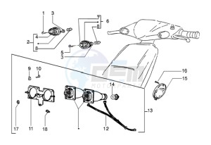 NRG 50 Pure jet drawing Front light-front turn sig. Lamp