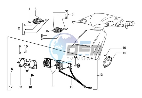 Front light-front turn sig. Lamp