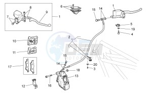 V7 CafÃ¨ 750 drawing Front brake system